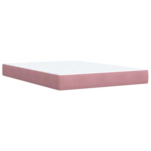 Boxspringbett mit Matratze Rosa 140x200 cm Samt Daybed Bettgestell Bed Frame Doppelbett für Wohnbereich Schlafzimmer Gästezimmer Herberge – Bild 8