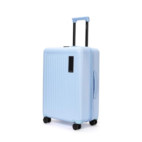 MOKOBARA The Transit Wave - Check-in Luggage | Medium 64 cm Blue Polycarbonate 8 Wheel Trolley Hardsided Suitcase with Built in TSA Lock Travel Suitcase (Shy Blue)