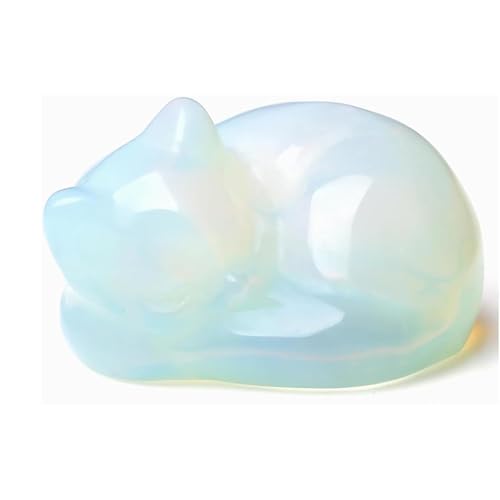 ZYEKIU Adorno de Gato Dormido, Cristal Adornos Gatos, Figurilla Diminuto Figura Gato, Durmiendo Esculturas Gatitos, para Hogar, Oficina y Habitaciones Regalo for Amantes de Los Gatos