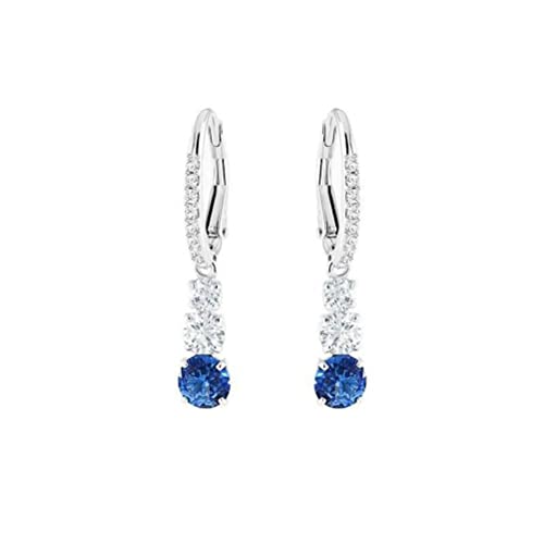 Boucles d'oreilles bleu pour femmes incrustées de cristaux brillants finition premium