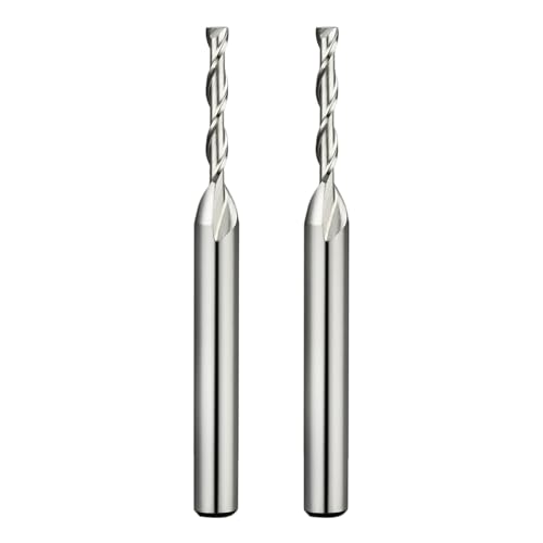 5x68mm,2pcs HSS Long Length 2 Flute End Mill, Long Reach Neck Cutter for Deep Slot Milling, Aluminum, Plastic, for CNC & Manual Mill DRINYOUNG (2-Flute, 5mm Extended（2pcs）)