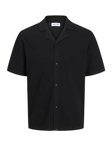 JACK & JONES Jjorion Knit Resort SS, Noir, M Hommes