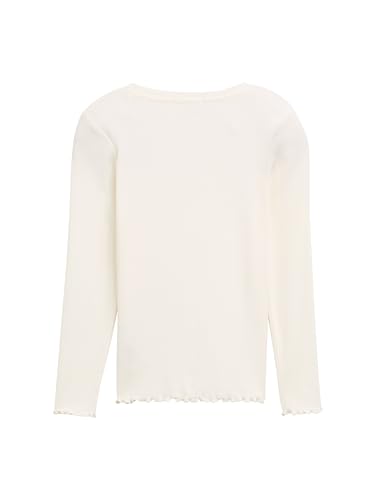 TOM TAILOR Mädchen Kinder Basic Langarmshirt mit Rippstruktur,12906 - Wool White, 116/122