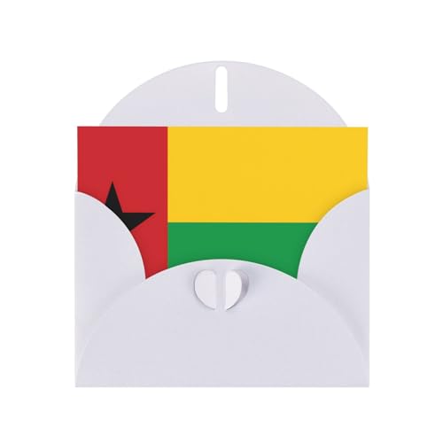 Flagge von Guinea-Bissau Grußkarte mit weißem Umschlag Feiertage Geburtstage Hochzeiten Jubiläen Schreiben Sie einzigartige Segen