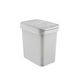 jbshop Mülltonne Handpresse Mülleimer mit Deckel Haushaltsbad Wohnzimmer Rechteckiger Flip-Deckel mit Deckel-Toilettenküche Push-Typ-Papierkorb Abfalleimer Mülleimer Abfallsammler (Color : C-8L)