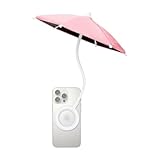 Ombrello magnetico doppio per cellulare, UPF45+, parasole per cellulare, con regolazione a 360° e rivestimento nero anti-UV, ombrello per cellulare per supporto auto Magsafe e smartphone per la guida