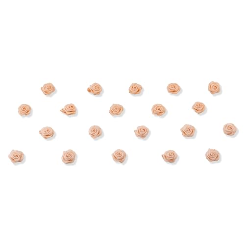 Creativery Satinrosen 10mm 20 Stück - Farbauswahl in 10/15/20/30/60mm - farbecht & waschbar - Kleine Stoffrosen zum Aufnähen - Satin Röschen zum Basteln Nähen Kleben Dekorieren - Apricot