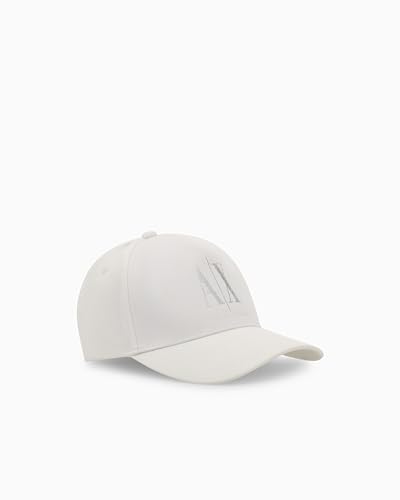 Armani Exchange Damen Icon Logo Studs Hat Baseballkappe, Optisches Weiß, Einheitsgröße