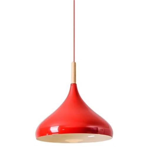 Pendant light jaune E27 en bois pour rompre la monotonie des plafonds sombres et tristes