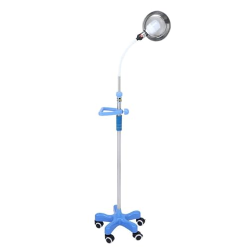 Luz para exploración ginecológica con base ABS y mástil ajustable azul