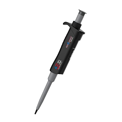 PER4MANCE Pipette - 10~100µL Adjustable Single Channel Pipette, ISO Calibrated Low Plunger-Force Ergonomic Micropipette with Autoclavable Lower and Universal Tip Cone, Ultra-Light Precise Pipettor