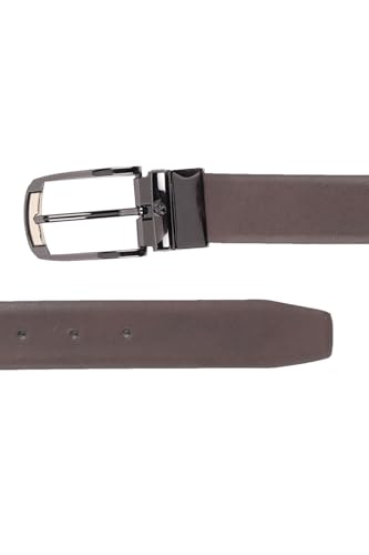 Image of Louis Philippe Men's 100% Italian Leather Dual Tone Zinc Alloy Buckle Formal Reversible Belt