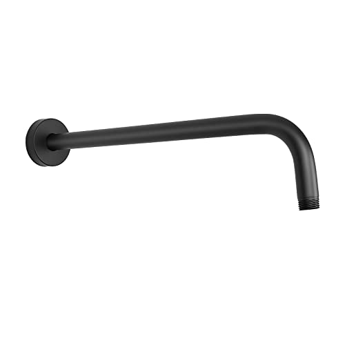 Harjue Shower Arm With Flange And Teflon Tape, Wall Mounted Shower Pipe Arm 304 Stainless Steel Extension Arm For Fixed Shower Head & Handheld Showerhead (15 Inch, Matte Black) #TOP10