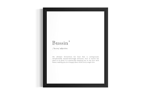 Bussin' UnFramed Wall Art Poster Print, Genz Millenial Slang, Funny Definition Artwork Gift Modern Artwork For Living Room Office Home Decoration B47 (Bussin', 20" L x 16" W, Unframed)