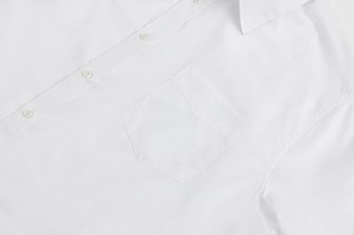 Double Pump Big and Tall Dress Shirts for Men Long Sleeve Business Casual Solid Button Down Shirts from XXL(T) to 6XL(T)4