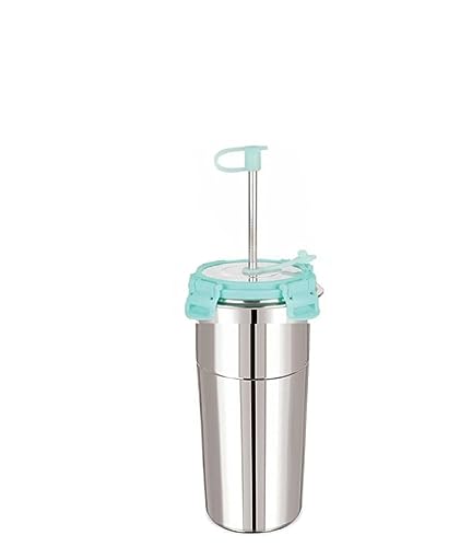 Image of Stainless Steel Fusion Glass Tumbler with Stainless Steel Metal Straws and Cleaning Brush with Steel Lid (SIP Easy 600ML)