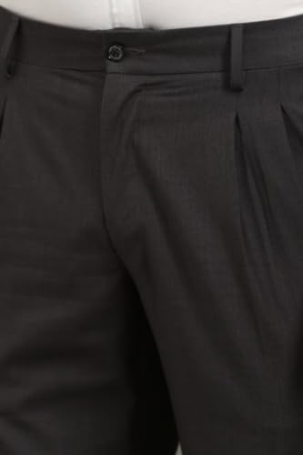 Image of Louis Philippe Men's Regular Fit Fashionable Pleated Trouser Work Ready Solid Formal Trouser
