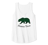 donna pigiama natalizio mama bear green buffalo plaid canotta
