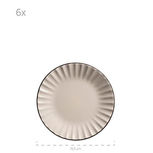 Servicio de café Mäser Osita en gres blanco crema y verde claro 6