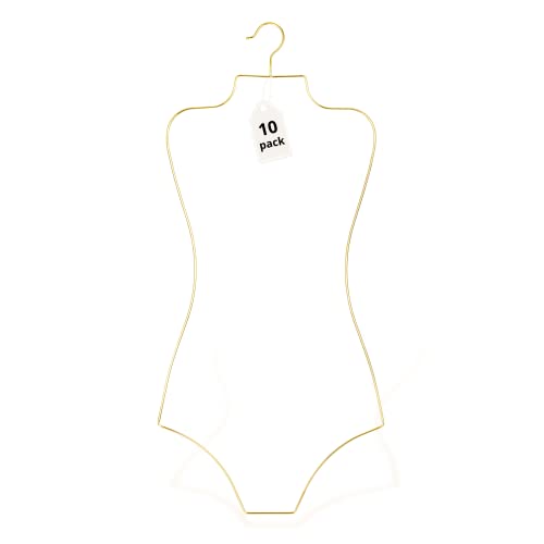Lingerie Hangers Wire Body Shape Display Hangers (Gold) 10 Pack Bikini Swimwear Hangers