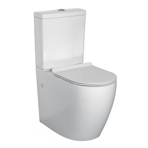 Comfort Height Toilet WC Closed Coupled Toilet Bathroom WC Luxury Disabled Eldery WC Raised Height Pan Dual Flush Cistern and Soft Close Toilet Seat Modern Design Round Elegant