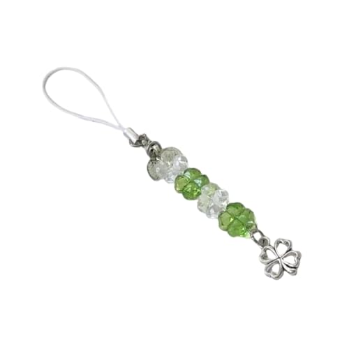 Elegant Four Clovers Bead Phone Charm Portable Bead Keychain Phone Lanyard
