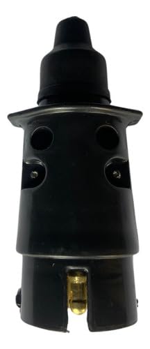 Tomada Macho 7 Pinos Preta para Carretinha e Reboque – Conector Elétrico 12V Universal, Resistente e Durável