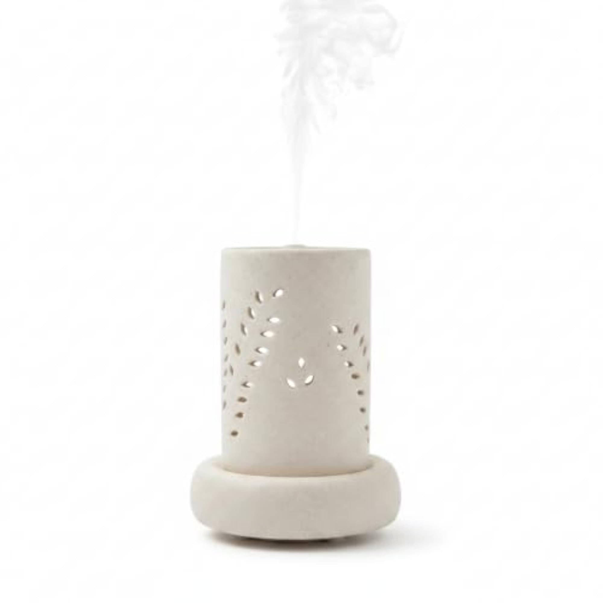 Ceramic Essential Oil Diffuser with Floral Cutout Design