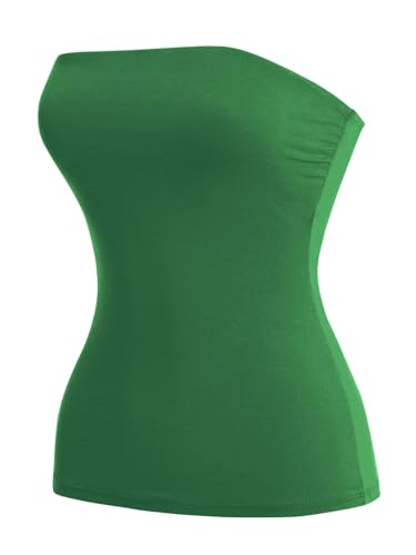 Image of MixMatchy Women's Stretchy Strapless Tube Top Y2K Bandeau Top