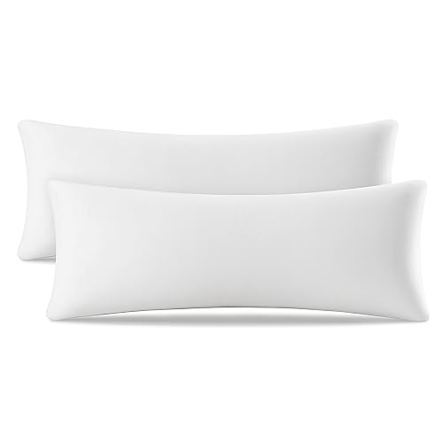 Image of AM AEROMAX 12 x 32 Pillow Insert Memory Foam Pillow Insert - Rectangular Bolster for Decorative Cushion, Bed, Couch, Sofa - Durable, Non-Deforming Over Time