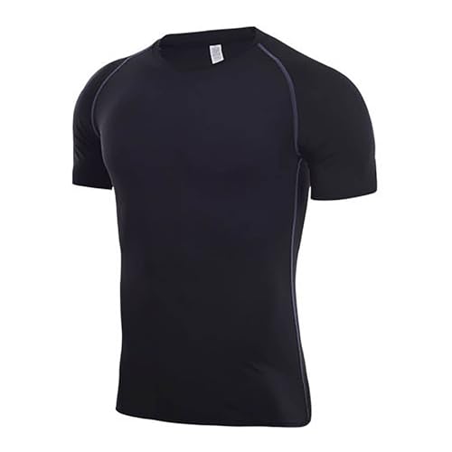 Shaperluv for Men，Gynecomastia Short Sleeve Crew Neck Slimming Compression Shirt Support Undershirt Workout Tops