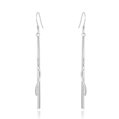 Pendentif en argent sterling à frange ondulée en fil français, bijou d'exception 65,6 mm
