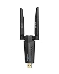 BrosTrend BE6500 Wi-Fi 7 USB WiFi Dongle, Long Range USB WiFi Adapter for PC, Tri-Band 6GHz 2882Mbps + 5GHz 2882Mbps + 2.4G 688Mbps, USB3.0 Wireless Adapter for PC Windows 11/10, 4K-QAM, Multi-RU WPA3