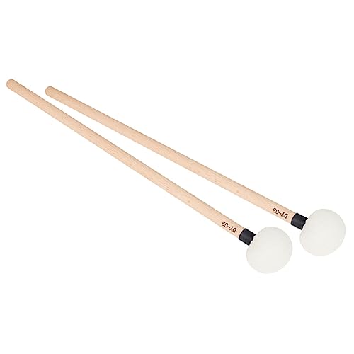 KESYOO 2 piezas de baquetas para batería con mango de madera y cabeza de fieltro, color negro, accesorios para instrumentos de percusión miniatura 6
