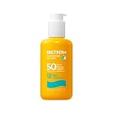 BIOTHERM Waterlover Sun Milk , Latte Corpo Idratante con Protezione Solare , Protegge la Pelle dai Raggi UV, Per Viso e Corpo, Resistente all'Acqua, Arricchito con Life Plankton, 200 ml