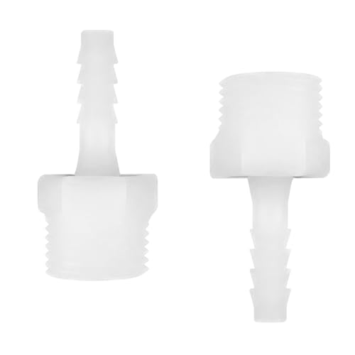 Qrity 2 Pezzi Connettore Tubo Acquario, 6mm OD Barb x G1/2 Maschio, Adattatore Connettore per Tubo, Raccordi Riduttori in Plastica