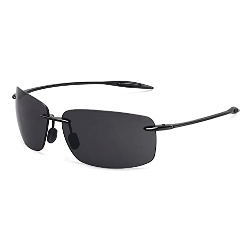 Nuances pour hommes lunettes de soleil sans bords rectangulaires sport