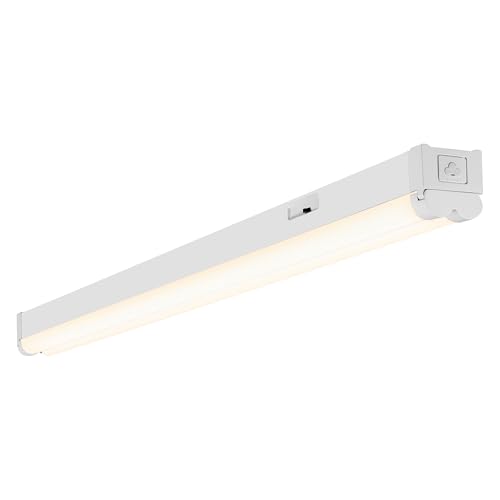 Image of Sylvania 4ft Linkable LED Shop Light Double Barrel, 3 CCT (3000 /4000 /5000K) Select, 40W, 4500 LMS Utility LED Strip Light Fixture for Garages, White - 1 Pack (66738)