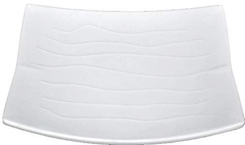 Lucky Star Rectangular Melamine Plates Sushi Sashimi Tonkatsu Tempura Salad Bbq Platter Dishes, 8" X 6", 10” X 7-3/8", 11-1/2" X 8-1/4", White (48, 11-1/2" X 8-1/4") #TOP2