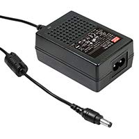 Mean Well GST25B05-P1J Desktop AC Adapter, 20W 5V 4A, DC P1J Barrel Plug, 2.1mm I.D. x 5.5mm O.D. x 11mm Center Positive Female, 2 Pole AC Inlet IEC320-C8, Input: 90~264VAC, Level VI