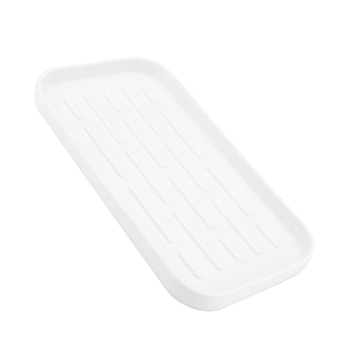 Mumusuki Silicone Dish Drying Mat with Raised Edges, Prevent Slip Drain Tray, Save Space, Keep Kitchen Organized (White) - Image 4