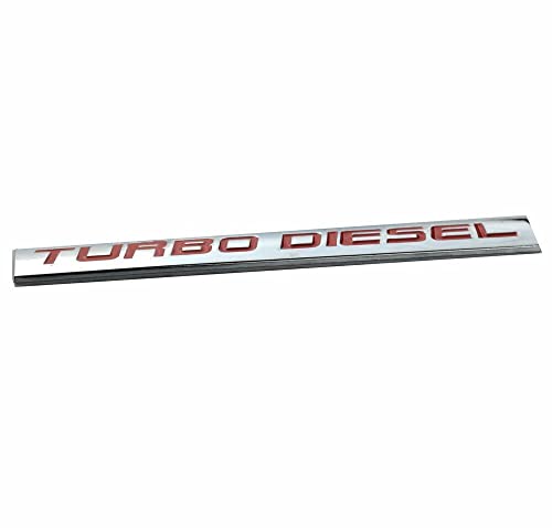 Image of 1x Turbo Dei-sel Badge Nameplate Chrome Finish Metal Fender Sticker Fit for Trunk Hood Door (Chrome Red)