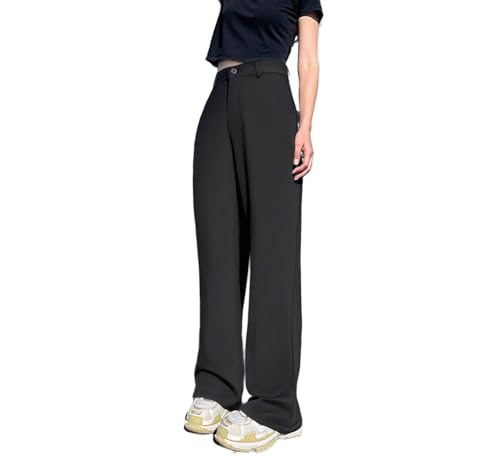 Women's High Waisted Straight Leg Stretch Trousers Solid Color Professional Work Pants for Business Casual.