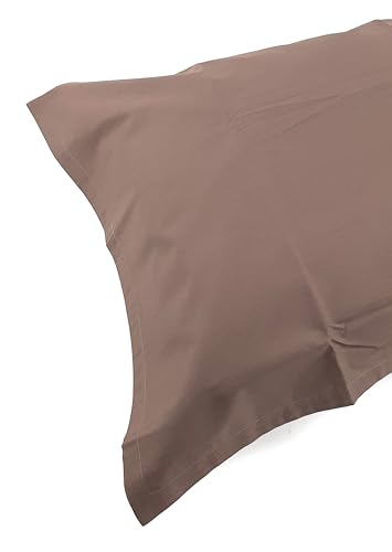 Fazzini Par de fundas de almohada con 4 volantes de puro percal de algodón 200 TC altísima calidad Art. Arianna 52 x 82 cm (corteza 40)
