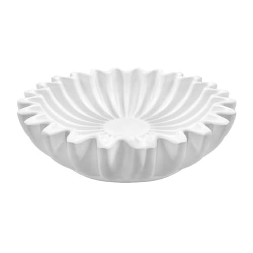 Cuenco decorativo blanco de resina con forma delicada de diseño exclusivo 2