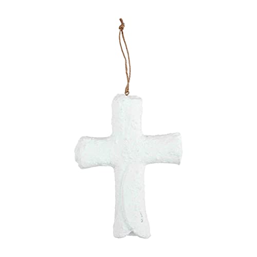 Mud Pie Papier Mache Christmas Ornament, Cross, 5 1/2