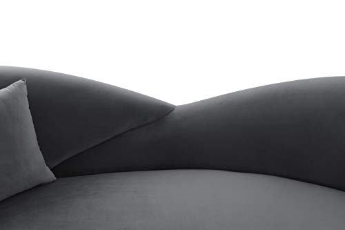 Armen Living Anabella Modern Upholstered Sofa, Gray Fabric With Silver Legs #TOP6