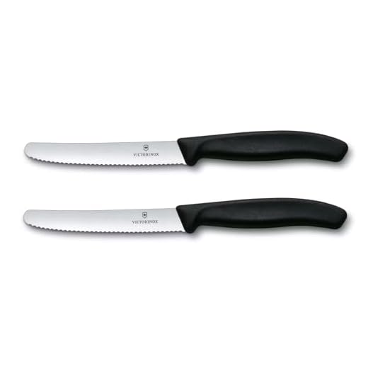 Victorinox Keukenmessenset, 2 stuks, 11 cm, extra scherpe gekartelde rand, tafelmes, ergonomische handgreep, vaatwasmachinebestendig