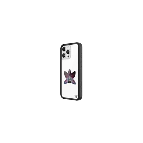 Image of Wildflower Cases - Compatible with iPhone 16 Pro Max | Protective Black Bumper, 6.5ft Drop Test Certified, Women Owned Small Business | Purple Flower Aesthetic Trendy | White Orchid