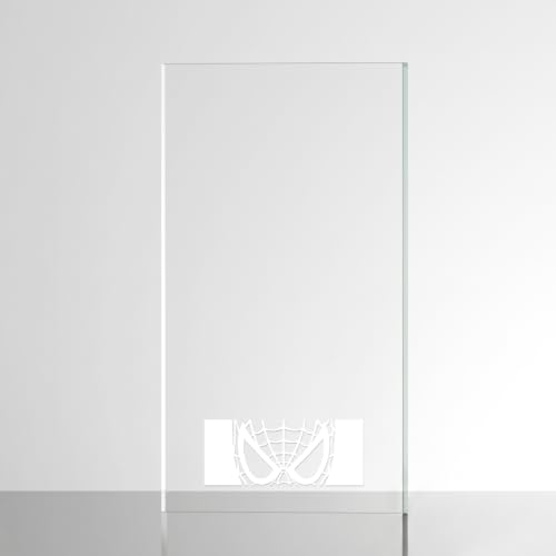 Image of Sticker for Glass & Mirrors | Minimal Vinyl Decal for Bedroom Bathroom & Cafe | Self-Adhesive Quote Aesthetic Mirror Sticker | No Mirror Included (Spider Mask, Large, Matt White)